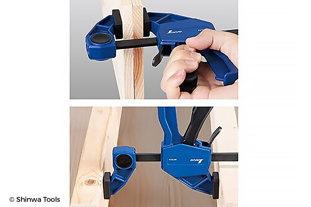 Gyokucho Blue Hard Ryoba 210mm Saw and Shinwa Clamp Bundle