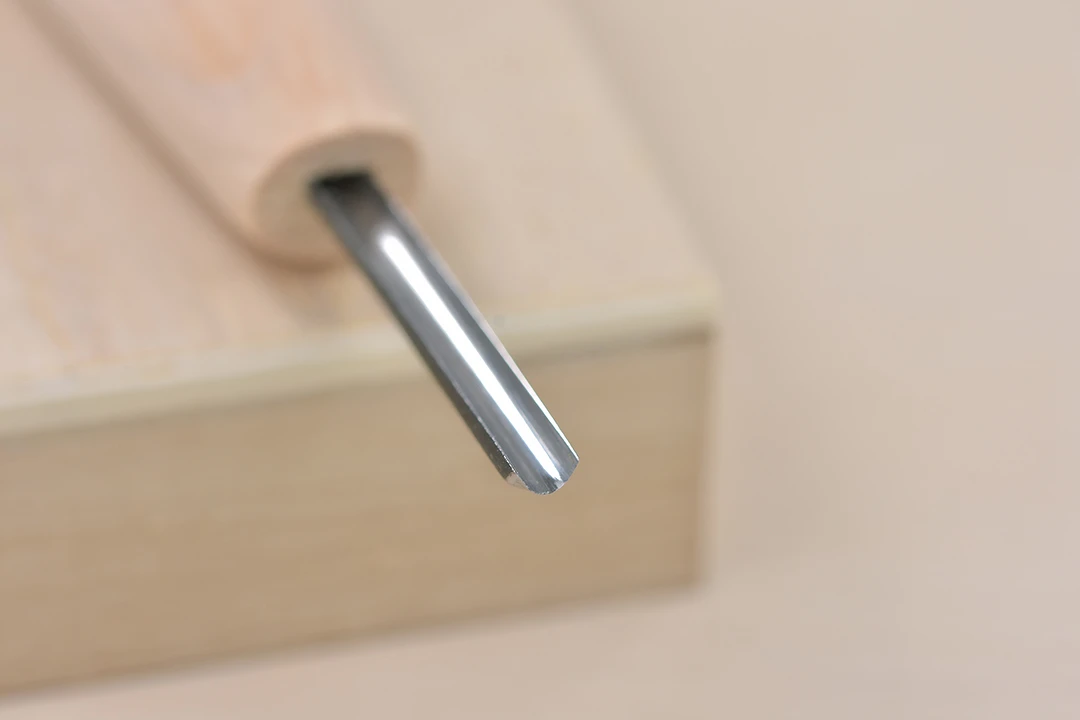 Michihamono 3mm Straight Edge Flat Chisel – Japanese Blue Paper Steel Wood Carving Tool With Cypress Wood Handle, For Fine Detail Work