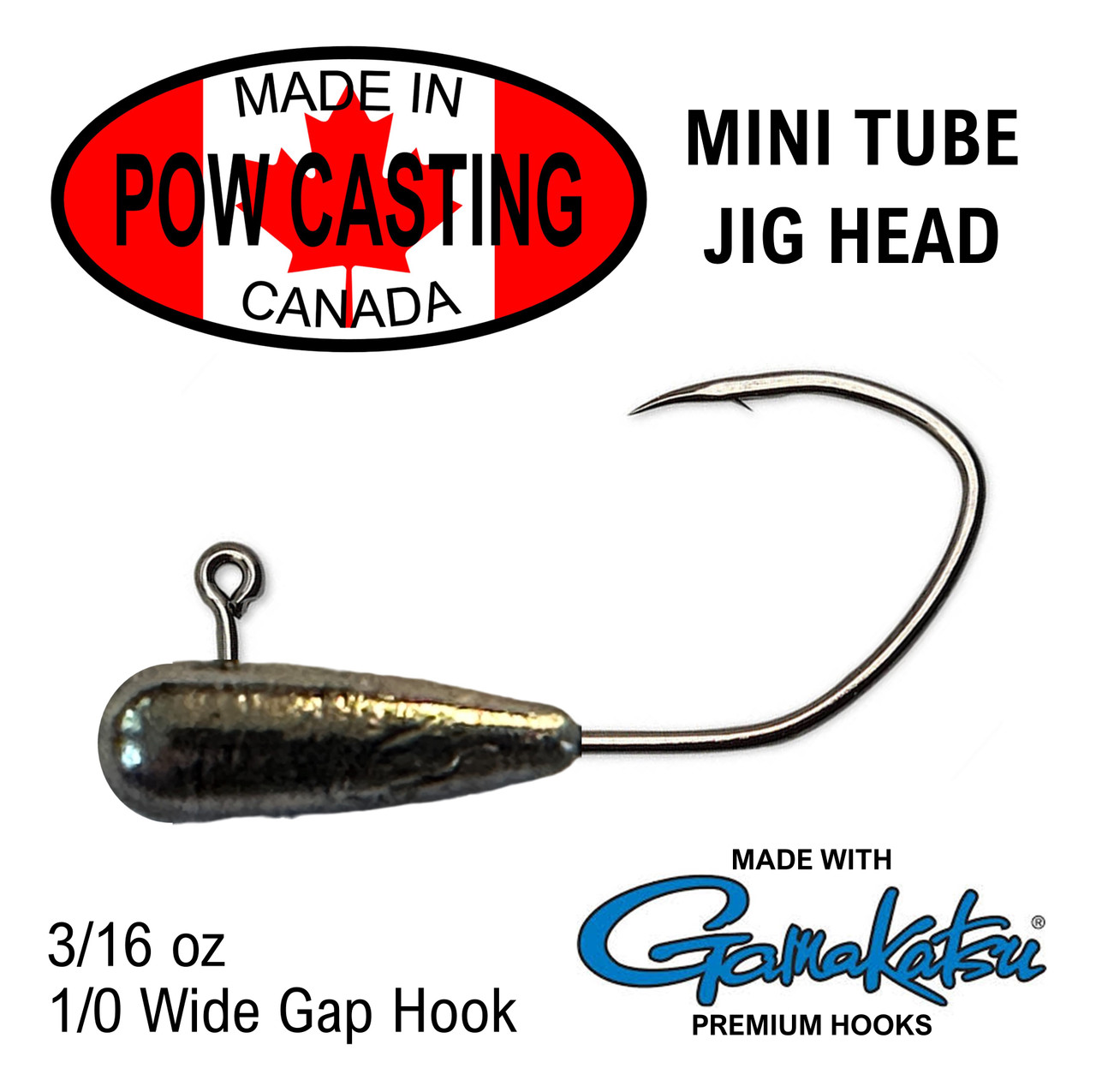 3/16 oz Tapered tube jig heads for standard mini 1.75" to 2.75" tubes