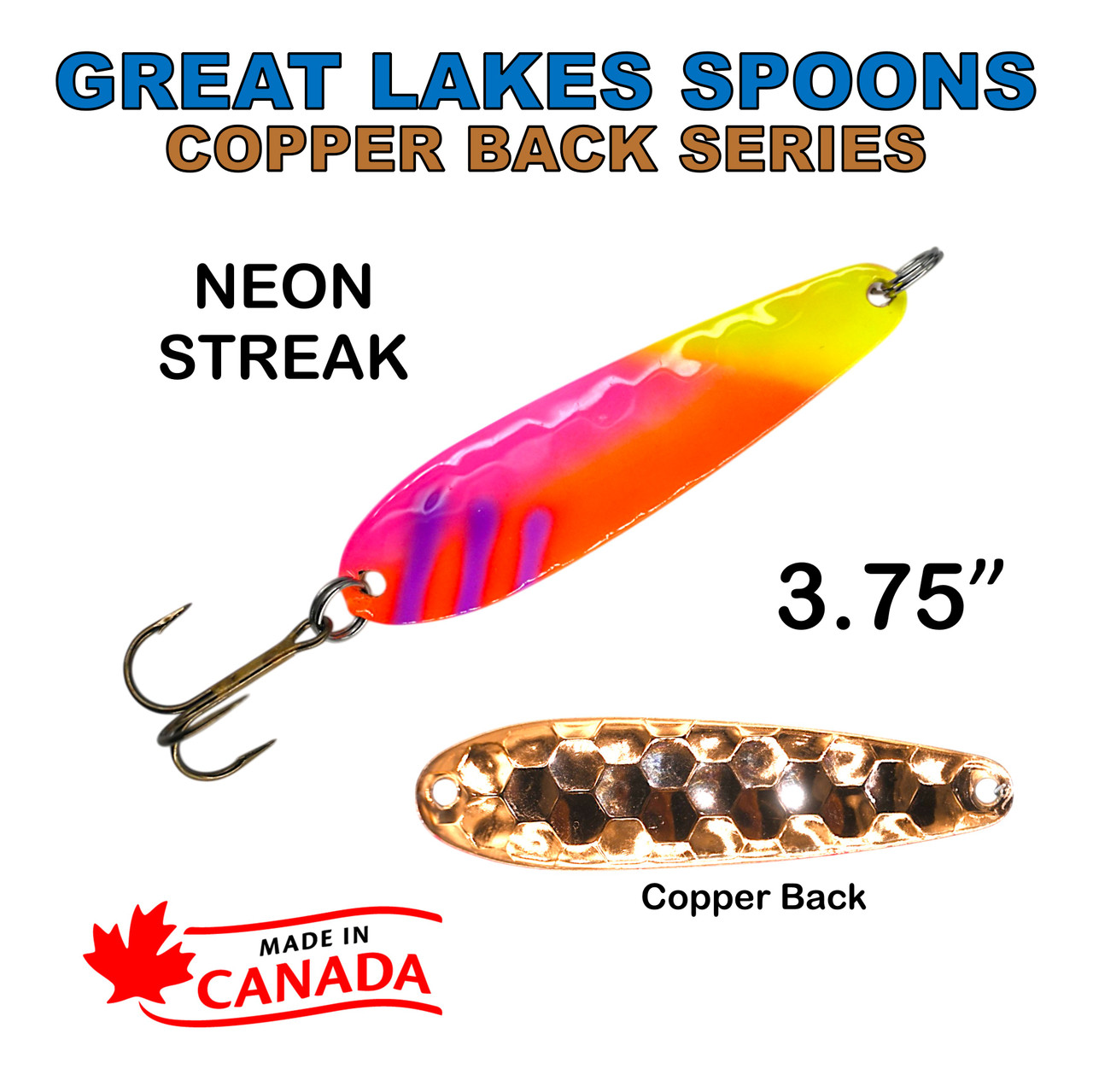 GLS - 3 1/4" Copper back spoon - Neon streak