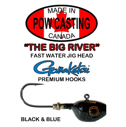 Big River Jig Heads (2 Pack) - Black & Blue - 3/8 to 1 1/8 oz