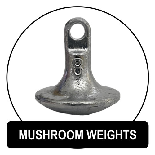 Texas Rigs - Mushroom Weights - Vinyl Coated Stainless Line