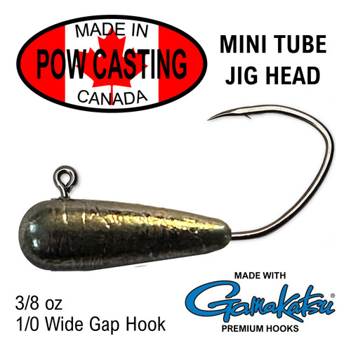 3/8 oz Tapered tube jig heads for standard mini 1.75" to 2.75" tubes