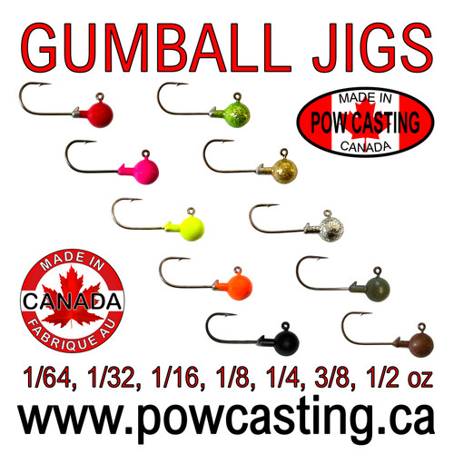 Gumball jig heads for Walleye, Bass, Panfish and more