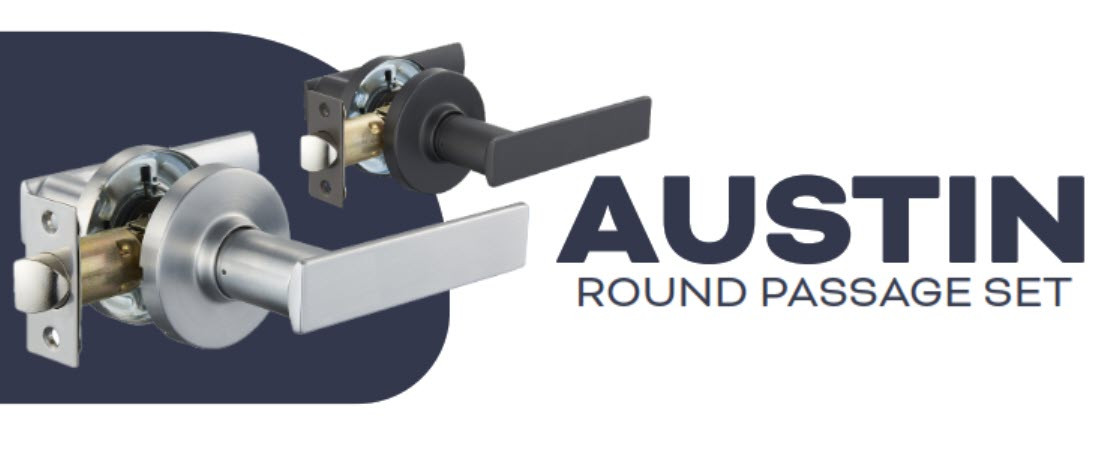 Zanda Austin Passage Lever Set Rnd | Black / Brushed Nickel