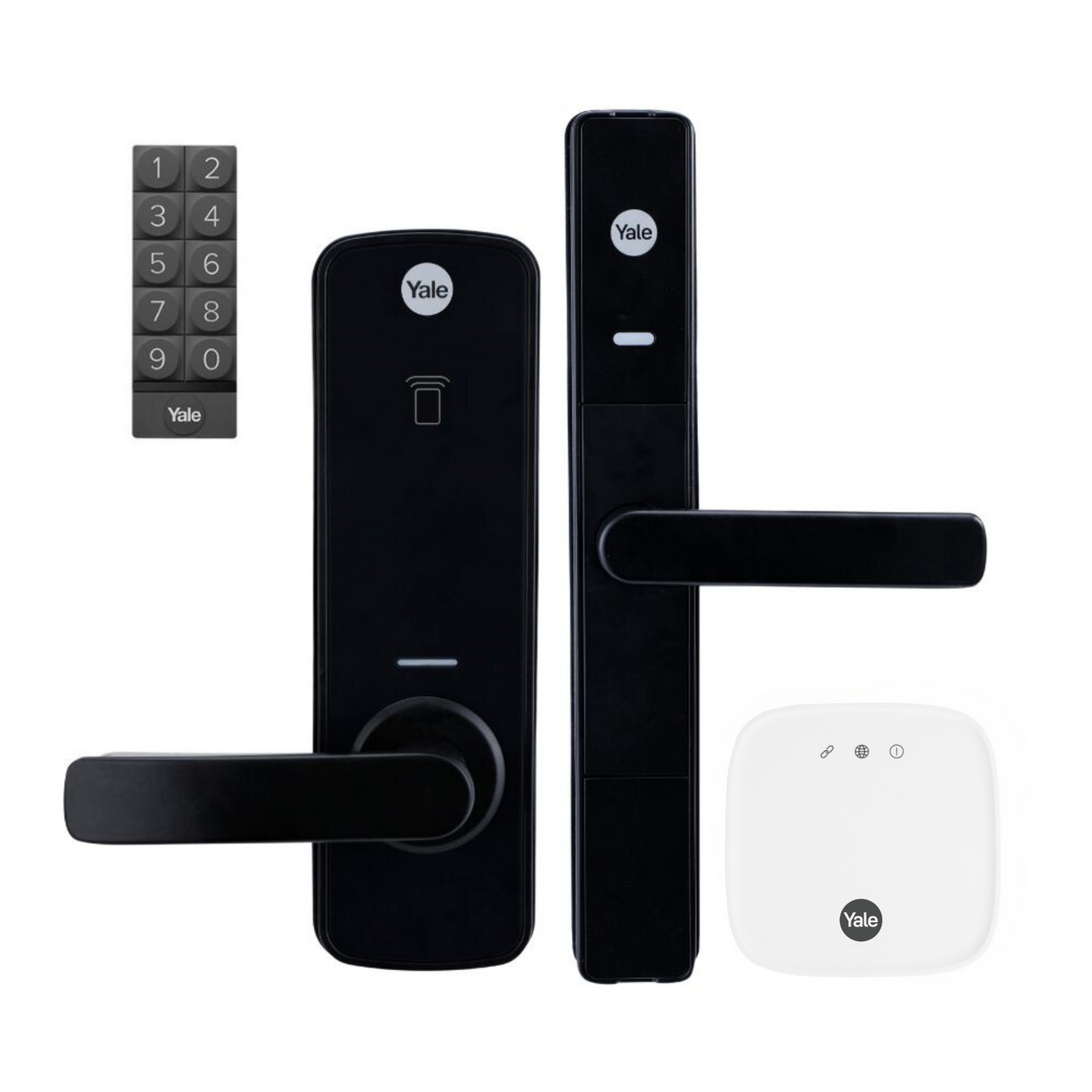 Yale Unity ALL-in-One Entrance Lock Kit in Matt Black &mdash; DualDoor Technology
