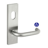 Dormakaba Furniture Square End Plate Concealed Fix with Cylinder Hole & Lever - Satin Stainless Steel