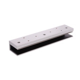 LOX Glass Door U-Bracket For 12mm Glass Includes Dress Plate For Magnetic Lock - Silver