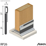 Raven RP26 Door Bottom Sweep Seal - Clear Anodised