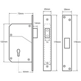 Chubb Mortice Lock CH3G110SC73 - Satin Chrome