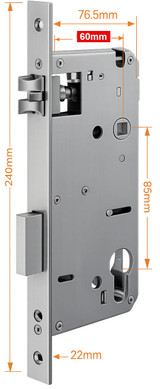 Vault Hinged/Swinging Mortice - 85mm Lock Centres - 304 Stainless Steel