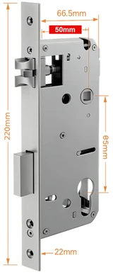 Vault Hinged/Swinging Mortice - 85mm Lock Centres - 304 Stainless Steel