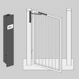 D&D Technologies SlimLine DC622G Vertical Hydraulic Gate Closer – Left Hand – Matte Black