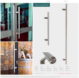 Zanda Round Offset Pull Handle 400mm Centres - Face Fix - 600mm Overall