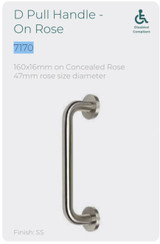 Zanda Pull Handle 160x10mm On 45mm Rose Back-to-Back Concealed Fix DDA - Stainless Steel