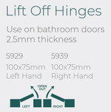 Zanda Lift Off Hinge 100x75x2.5mm - Right Hand