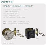 Zanda Habitat Deadbolt Round Key/Turn