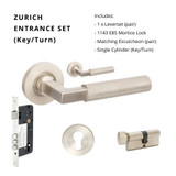 Zanda Zurich Entrance Set - 60mm Key/Turn Zanda Zurich Entrance Set - 60mm Key/Turn