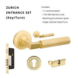 Zanda Zurich Entrance Set - 60mm Key/Turn Zanda Zurich Entrance Set - 60mm Key/Turn