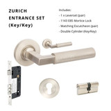 Zanda Zurich Entrance Set - 70mm Key/Key Zanda Zurich Entrance Set - 70mm Key/Key