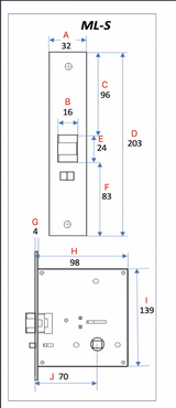 KAS Mortice Latch ML - S Reversible Latch