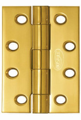 Superior Brass Butt Hinge Fixed Pin inc - Satin Chrome Screws 25x19mm - Polished Brass