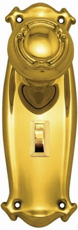 Superior Brass Knob Set for 57mm Privacy Sash Locks 7 - Polished Brass (7158P)
