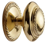 Superior Brass Round Cupboard Knob Georgian 30mm - Polished Brass