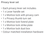 Bellevue Knurl Lvr Latch Priv. Set
