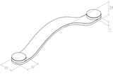 Flexa Leather D Handle Tan 160mm