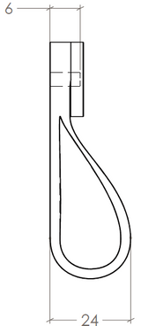 Flexa Leather Pull Black 70mm