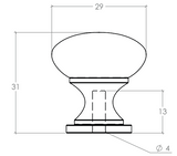 Florencia Plain Knob 29mm