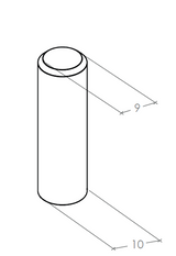 Graf Knurled Cylinder Knob 10mm