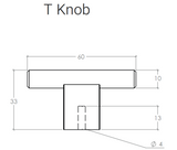 Graf Knurled T Knob 60mm