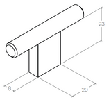 Graf Knurled T Knob 60mm