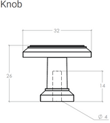 Huntington Square Knob 32mm