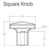 Kansas Square Knob 24mm