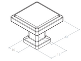 Lucca Square Knob 30mm