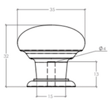 Trianon Round Knob 35mm