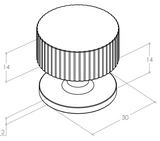 Ambrose Round Knob Antique Matt Bronze 32mm