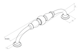 Bordeaux D Handle Pewter 128mm