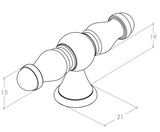 Bordeaux T Knob Pewter 90mm