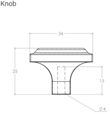 Windsor Square Knob Pewter 34mm