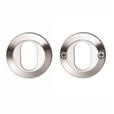 Lockwood 1360 Series - Double Oval Cylinder Escutcheon Kit - Satin Chrome