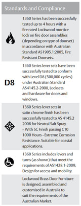 Lockwood 1360 Series Interior Round Rose Half Set & Lever 180 - Satin Chrome