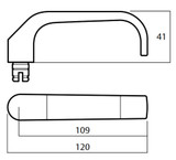 Lockwood 1360 Series 74 Lever On Round Rose Interior Half Set - Satin Chrome