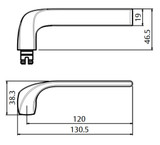 Lockwood Symphony Lever 122 on Round Rose - Fixed Exterior Half Set - Satin Chrome