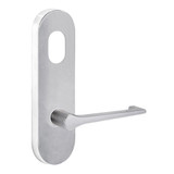 Lockwood 2801 Round End Plate with Cylinder Hole & 145 Lever - Satin Chrome