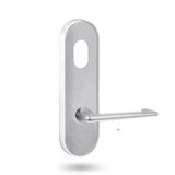 Lockwood 2801 Round End Plate with Cylinder Hole & 132 Lever - Satin Chrome