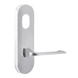 Lockwood 2801 Round End Plate with Cylinder Hole & 124 Lever - Satin Chrome